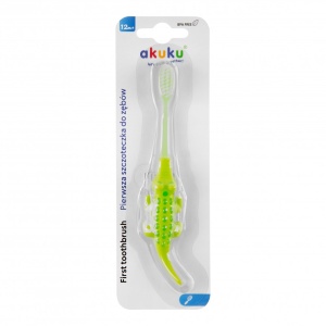 Periuta de dinti pentru copii Akuku Crocodile, Verde, 12m+ - Img 3