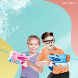 Pistol cu Apa pentru Copii, Rezervor, Pentru Piscina/Plaja, 6ani+, 3 duze, Roz, 300ML - Img 3