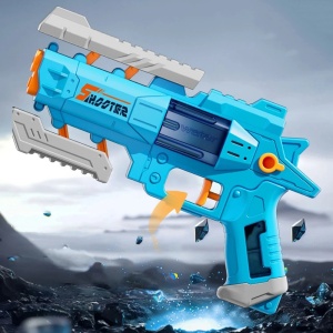 Pistol Manual cu Apa, Jucarie Pistol cu Apa, Design Nou S-Shooter Atractiv, 23 x 14.5 cm, Albastru - Img 2