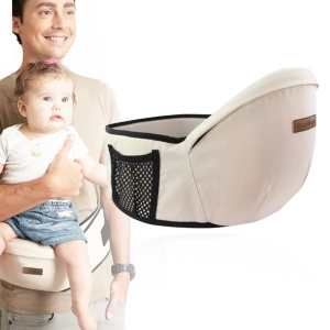 Port-Bebe Ergonomic Ajustabil cu Scaun, 3 Pozitii, Bumbac Respirabil, pentru Copii 0-3 Ani, 20 kg Maxim, 25 x 22 x 18 cm - Img 3