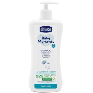 Sampon fara lacrimi Chicco Baby Moments Baby Skin, 500ml, 0luni+