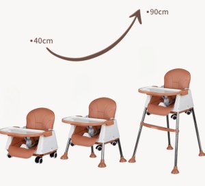 Scaun de Masa Pliabil 3in1,Reglabil, Multifunctional, 3 Pozitii, Masuta si Husa Detasabile, Roti, Centura de Siguranta, Ajustare Inaltime, Roz - Img 5
