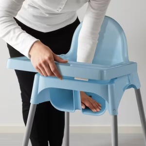 Scaun de masa telescopic pentru bebelusi si copii, cu Suport picioare si Centura de siguranta, reglabil pe inaltime, Varsta 6-32 luni, Albastru - Img 4