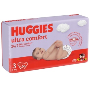 Scutece Huggies, Ultra Comfort, nr. 3, 4-9 kg, 56 buc
