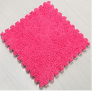 Set 10 Piese Covor tip Puzzle, Spuma EVA, Pufos, 30 x 30 x 1 cm, Roz - Img 2