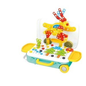 Set 258 piese, 6 in 1, Valiza cu bormasina, Multicolor - Img 2