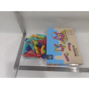 Set 36 piese magnetice de constructie, Forme geometrice, Multicolor - Img 2