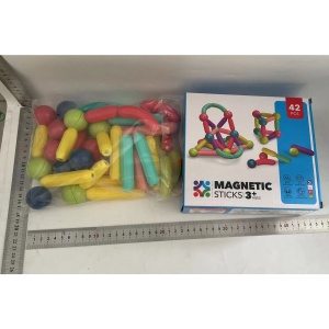 Set 42 de Piese Magnetice de Constructie, Puzzle, Forme, 3 Ani, ABS, Magnet, 20x6.5x18 cm, Multicolor - Img 2