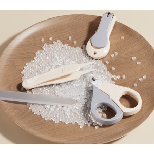 Set 4in1 de Ingrijire Unghii pentru Bebelusi, Cutie de Depozitare Tip Borcan, 0-6 Ani, 10 x 7 x 6 cm, Alb/Gri - Img 3