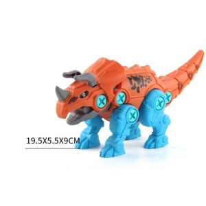 Set de Constructie/Asamblare, 4 Dinozauri, cu Bormasina Electrica, Baterii 2 x AA, Surubelnita si Cutie Depozitare, 22.5 x 14.5 x 15 cm, Multicolor - Img 6