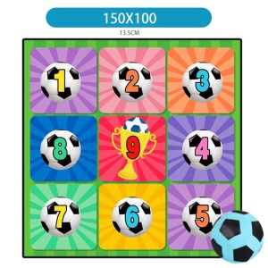 Set de Fotbal Joc Recreativ Pentru Copii, Minge cu Scai, Plansa din Material textil, 150 x 150 cm, Model Trofeu, Multicolor - Img 3
