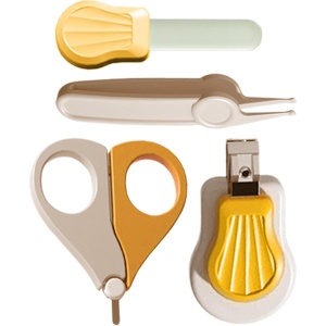 Set Ingrijire Unghii pentru Bebelusi, Cutie de Depozitare in Forma de Ursulet, 10 x 9.5 cm, Galben - Img 3