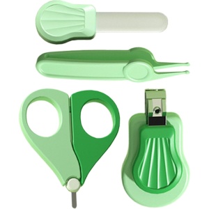 Set Ingrijire Unghii pentru Bebelusi, Cutie de Depozitare in Forma de Ursulet, 10 x 9.5 cm, Verde - Img 3