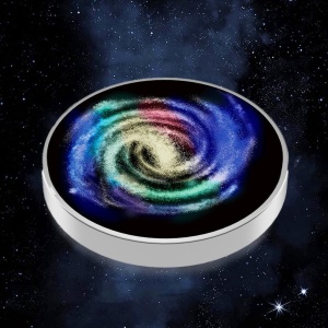 Spinner Giroscopic Metalic, Jucarie Rotativa Anti-stres, Otel Inoxidabil, 3.8 x 0.6 cm, Efect Optic Galaxie, Model Milky Way - Img 2