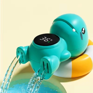Termometru Electronic LED pentru Baie, Plutitor, Rezistent la apa, IPX7, Multifunctional, 3 Trepte de Temperatura, Model Dinozaur, 12x7cm, Verde - Img 6