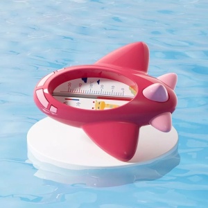 Termometru pentru Baie, Plutitor, Rezistent la apa, Multifunctional, Model Avion, 11x10x4 cm, Rosu - Img 3