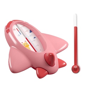 Termometru pentru Baie, Plutitor, Rezistent la apa, Multifunctional, Model Avion, 11x10x4 cm, Roz - Img 4