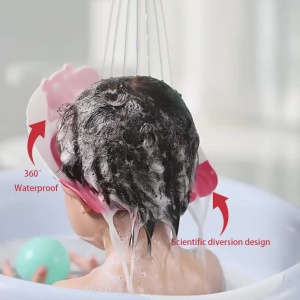 Viziera de Protectie Baie Pentru Copii, Model Hipopotam, Rosu - Img 4