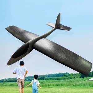 Avion Zburator, Tip Planor, 83 cm Lungime, +3 Ani, din Polistiren, Aruncare 10 - 30 m, Negru - Img 2