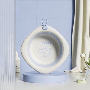 Cada Pliabila pentru Baie pentru Copii, Cadita pentru Bebelusi, Model Romb pentru Picioare, Mov, 31.5x31.5x3.5 cm, 3L - Img 5