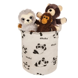 Cos pliabil textil Akuku Panda pentru jucarii/haine - Img 4