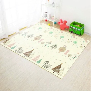 Covoras de Joaca pentru Copii Termic cu 2 Fete, Model Vulpi si Pista de Masini, cu Spuma, Impermeabil, Antiderapant, 200cm x 160cm x 0.6cm - Img 2