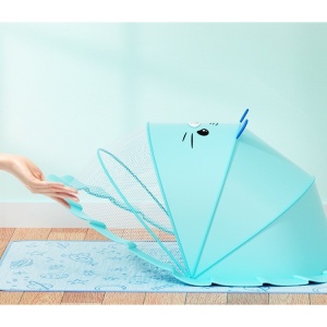 Husa Anti-Tantari, Pliabila, Protectie 360 Grade, Parasolar, 0-1 An, 60 x 55 x 5 cm, Albastru - Img 3