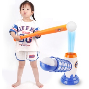 Joc de Baseball Interactiv, Lansator Aruncare Automata, Include Bata si 5 Mingii, 37 x 23 x 16 cm Baza, 59 cm Bata, Multicolor - Img 6