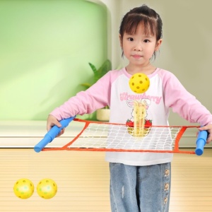 Joc Spikeball, pentru Copii, Joc in 2, pentru Plaja, Parcuri, Interior, 2 Plase, 2 Mingi, Senzorial, Prinderea Mingii, 50x30 cm, Multicolor - Img 5