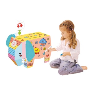 Jucarie Creativa pentru Copii, Model Elefant 3D, Set de Asamblat si Colorat din Carton, Puzzle 3D Educativ, 34 x 14 x 23 cm, 3+ ani, Multicolor - Img 2