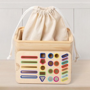 Jucarie de Sortare, din Lemn, +36 Luni, Tip Montessori, Multicolor - Img 4