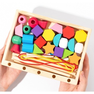 Jucarie Montessori de Sortat, din Lemn, Forme Geometrice,+3 Ani, 25 de Piese, 21.5 x 16 x 3 cm, Multicolor - Img 3