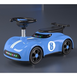 Masina pentru Copii, 1-3 ani, Impingere, Bluetooth, Muzica, din ABS, 4 Roti, Inaltime Sezut 22 cm, Albastru - Img 2