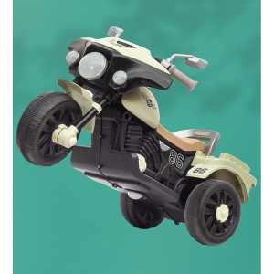 Motocicleta Electrica cu Acumulator, cu Sistem Anti-Rasturnare, Sistem de Lumini si Muzica, Cutie de Depozitare, 1-8 Ani, 93 x 43 x 58 cm, Alb - Bej - Img 5