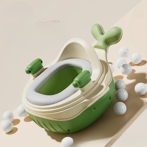 Olita 2in1, Model Balena, cu Reductor WC, din Plastic, cu Muzica si Lumini, 36 x 41 x 20 cm, Verde - Img 5