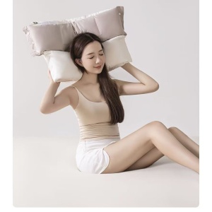 Perna Ortopedica 3 in 1, Strat Dublu, Protectie Cervicala, pentru Adulti, 45 x 70 cm, Gri - Img 3