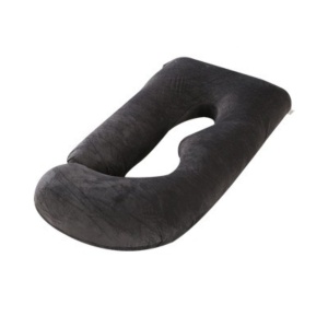Perna pentru Gravide, Perna de Sarcina, Detasabila si Lavabila, Ergonomica Tip J, Captuseala din Poliester, 155 x 75 x 60 cm, Negru