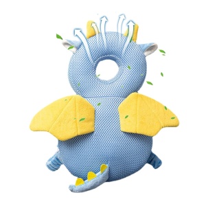 Perna tip Rucsac pentru Protectia Capului, Tetiera tip Dragon, pentru Bebelusi, Design tip Plasa, Albastru - Img 3