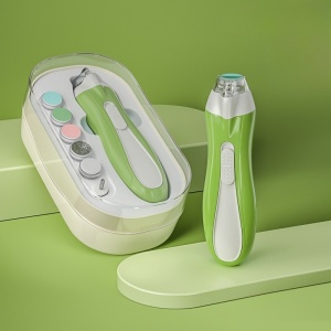 Pila Electrica, pentru Copii si Bebelusi, din ABS, 6 Accesorii, cu Lumina LED, 9.5 x 6 x 17 cm, Verde - Img 5
