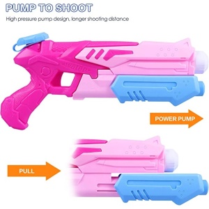 Pistol cu Apa pentru Copii, Rezervor, Pentru Piscina/Plaja, 6ani+, Roz, 300ML - Img 2