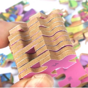 Puzzle 60 de Piese din Lemn in Cutie Metalica, Model Submarin, Educativ, Dezvoltare Abilitati Cognitive, pentru Prescolari, 22.5x13.5 cm - Img 5