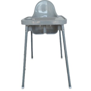 Scaun de Masa, pentru Bebelusi si Copii 6-36 Luni, din Plastic/Metal, Centura in 2 Puncte, Tava Detasabila, 63 x 57 x 85 cm, Gri