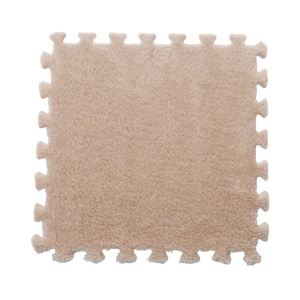 Set 10 Piese Covor tip Puzzle, Spuma EVA, Pufos, 30 x 30 x 1 cm, Crem