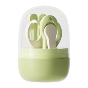 Set 4in1 de Ingrijire Unghii pentru Bebelusi, Cutie de Depozitare Tip Borcan, 0-6 Ani, 10 x 7 x 6 cm, Verde
