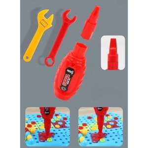 Set Constructie Bormasina Magica cu Servieta, 310 Piese, Albastru, Piese Multicolore, Plastic, 31x46 cm - Img 3