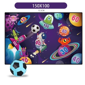 Set de Fotbal Joc Recreativ pentru Copii, Model Extraterestrii, Minge cu scai, Poarta din Material Textil, 150 x 100 cm - Img 2