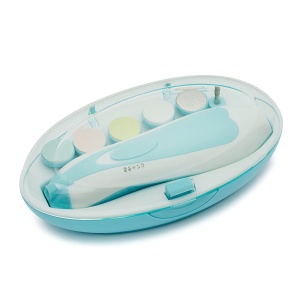 Set Pila Electrica pentru Copii si Bebelusi, ABS, 6 Accesorii, cu Lumina LED, Albastru Alb - Img 2