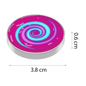 Spinner Giroscopic Metalic, Jucarie Rotativa Anti-stres, Otel Inoxidabil, 3.8 x 0.6 cm, Efect Optic Spirala Hipnotica, Model Spirala Roz - Img 3