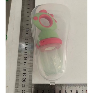 Suzeta pentru Fructe, pentru Bebelusi, din Silicon Alimentar, +4 Luni, Verde/Fucsia - Img 2