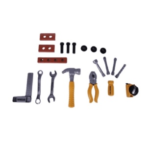 Trusa Scule si Unelte de Jucarie pentru Copii, 19 Piese, Material Plastic, Gri/Portocaliu - Img 5